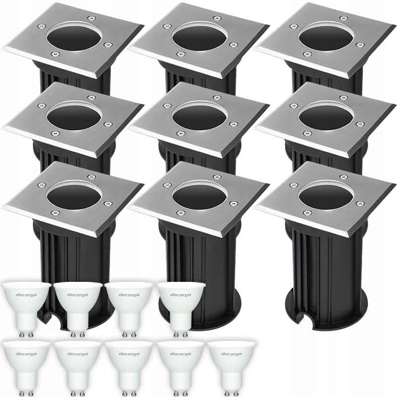 9x Lampa Najazdowa Żarówka 4000K Wodoodporna GU10 230V IP65 Do Gruntu Led