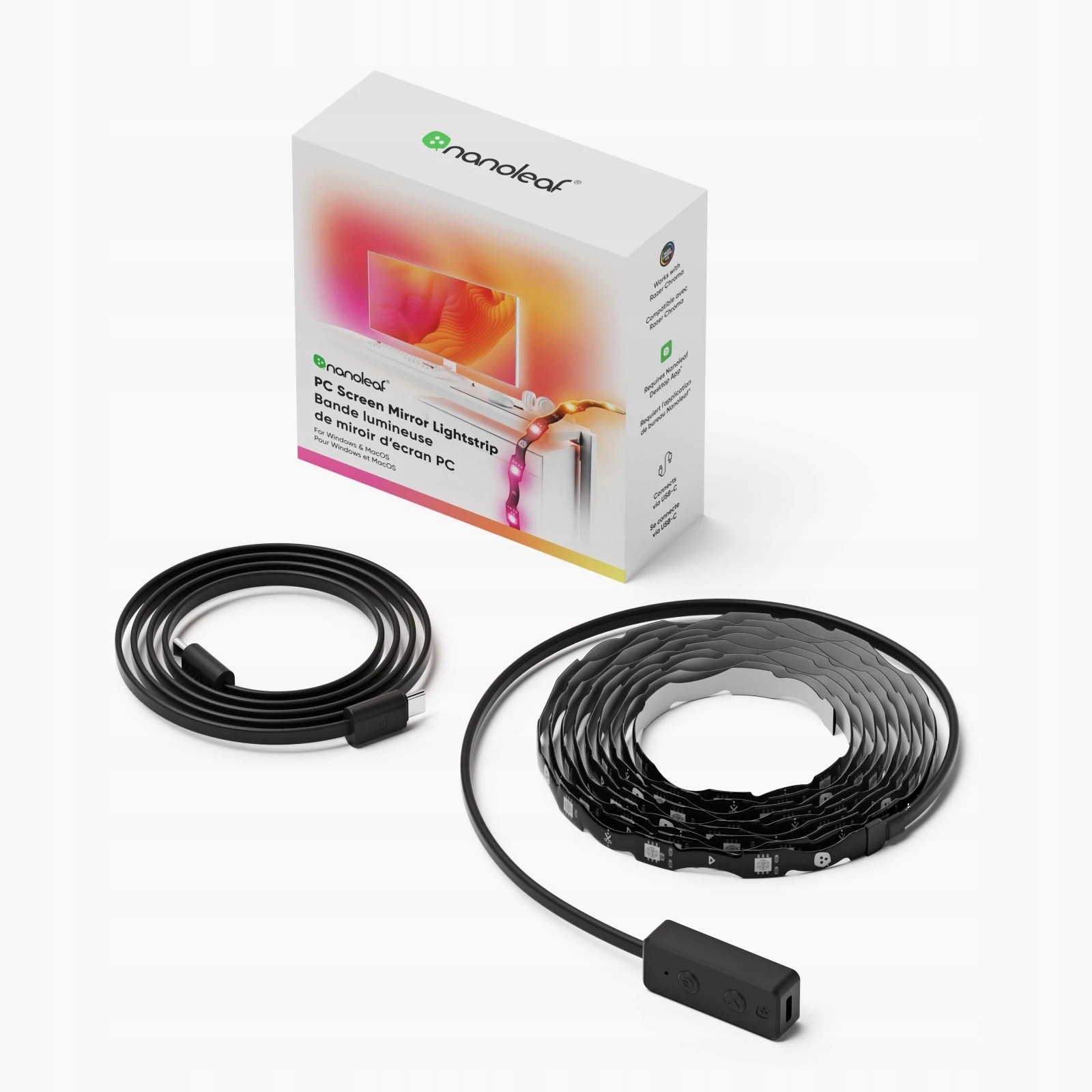 Nanoleaf 4D Pc Screen Mirror Lightstrip Usb, 2.5 m|10 W|Multicolor Rgb