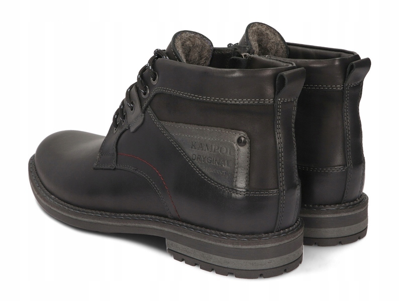 TRZEWIKI ZIMOWE BUTY POLSKIE SKÓRA 152 CZARNY 46 Oryginalne opakowanie producenta pudełko