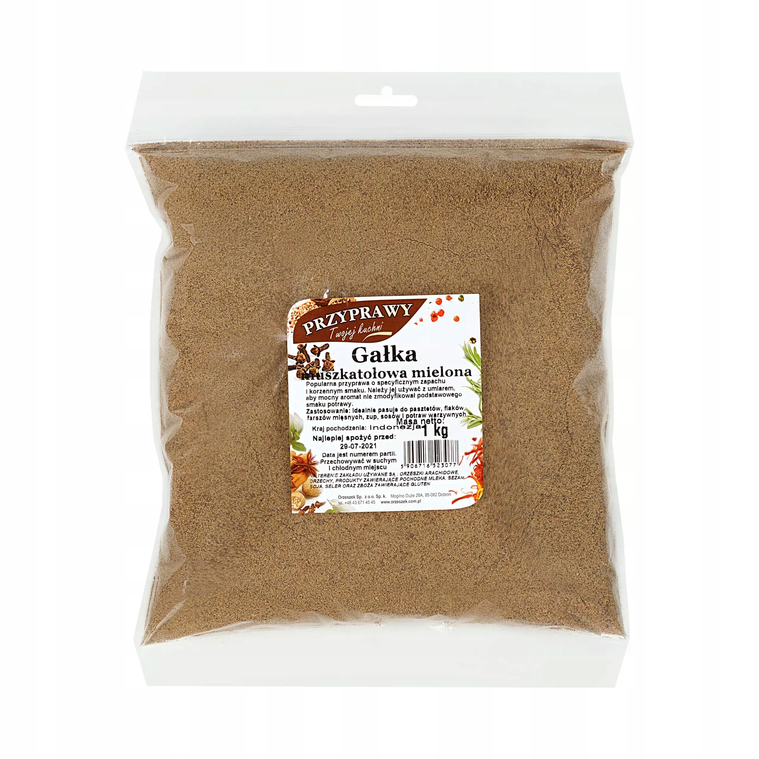 Mletý muškátový oříšek Koření vaší kuchyně 1 kg Do Polévek Omáčky Pokrmy