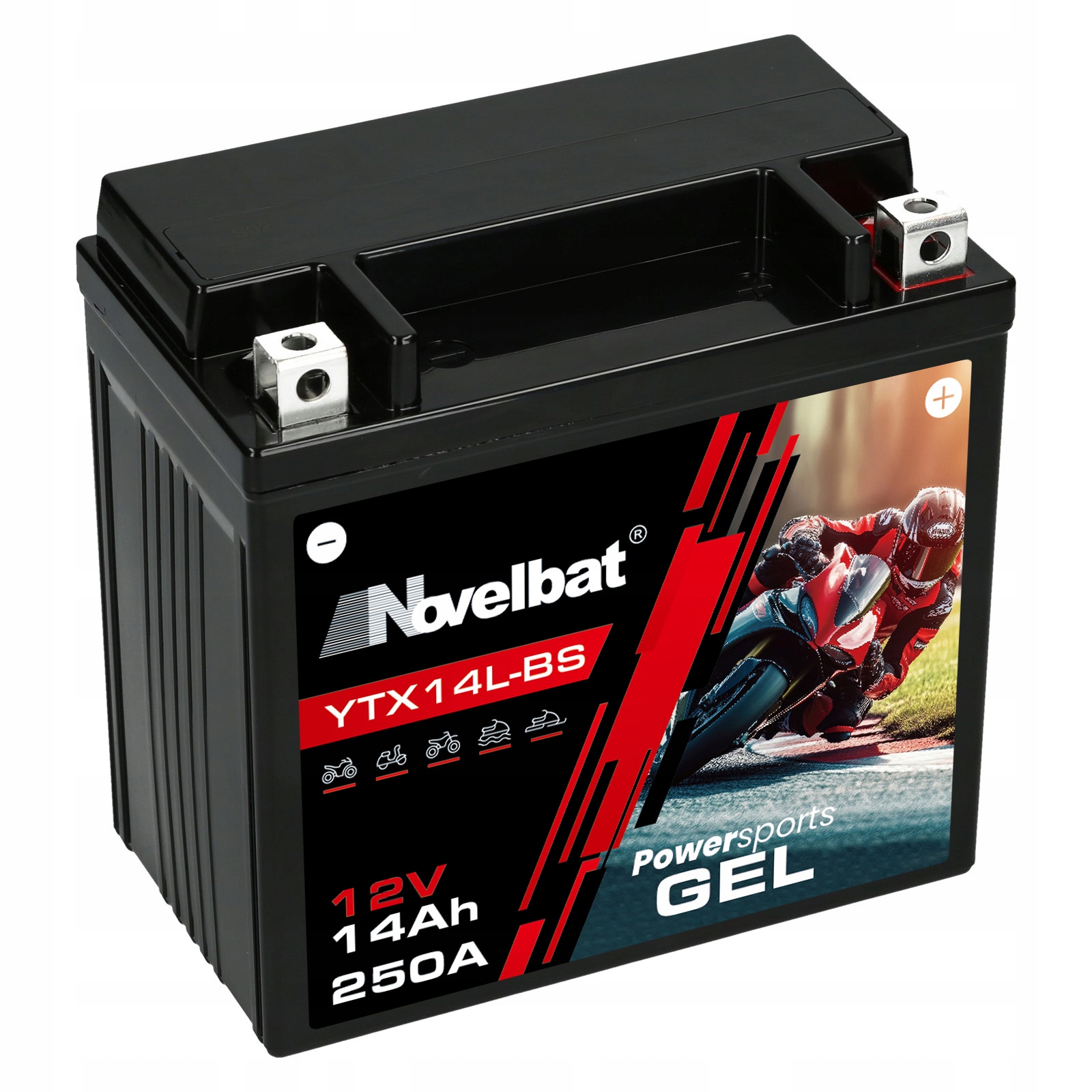 Akumulator Novelbat GEL-YTX14L-BS 14Ah 250A +P