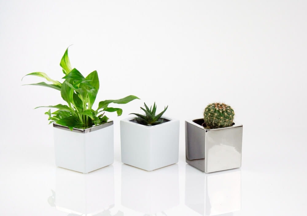 OSŁONKA DONICZKA CERAMICZNA BIAŁA KWADRAT OZDOBA Marka Polnix