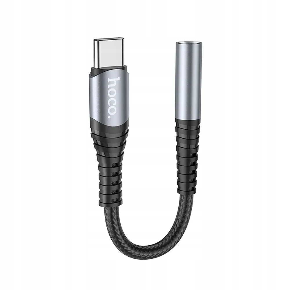 Adapter Aux Jack 3,5 mm do Usb C Hoco LS33 szary