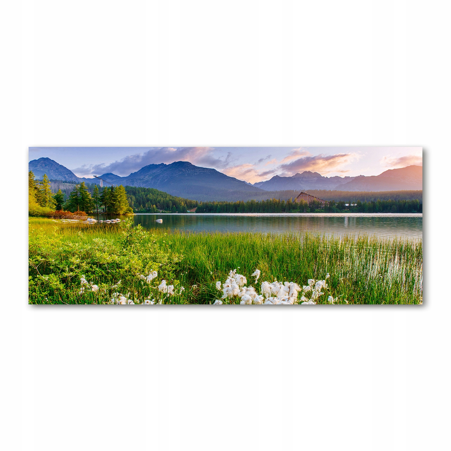 

Foto obraz szkło akryl Jezioro w górach 125x50 cm