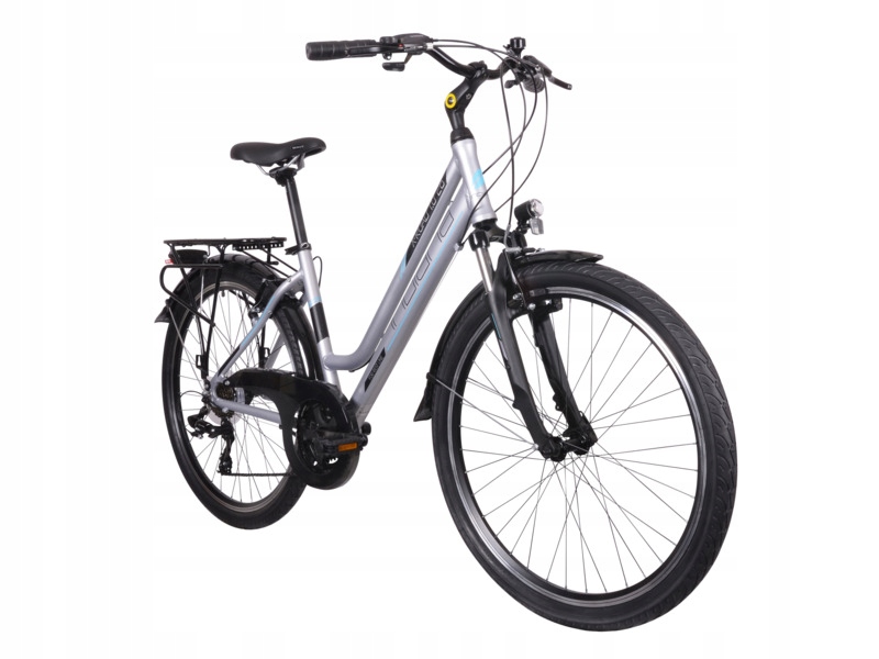 Rower trekkingowy Indiana X-Road 1.0 D19 26 cali damski Srebrny