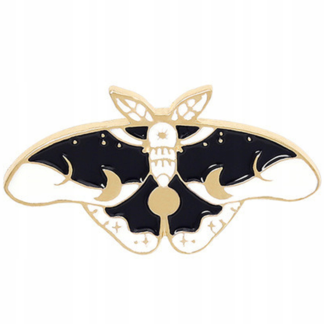 Odznak Metal Black Gold Moth Hmyz Pin
