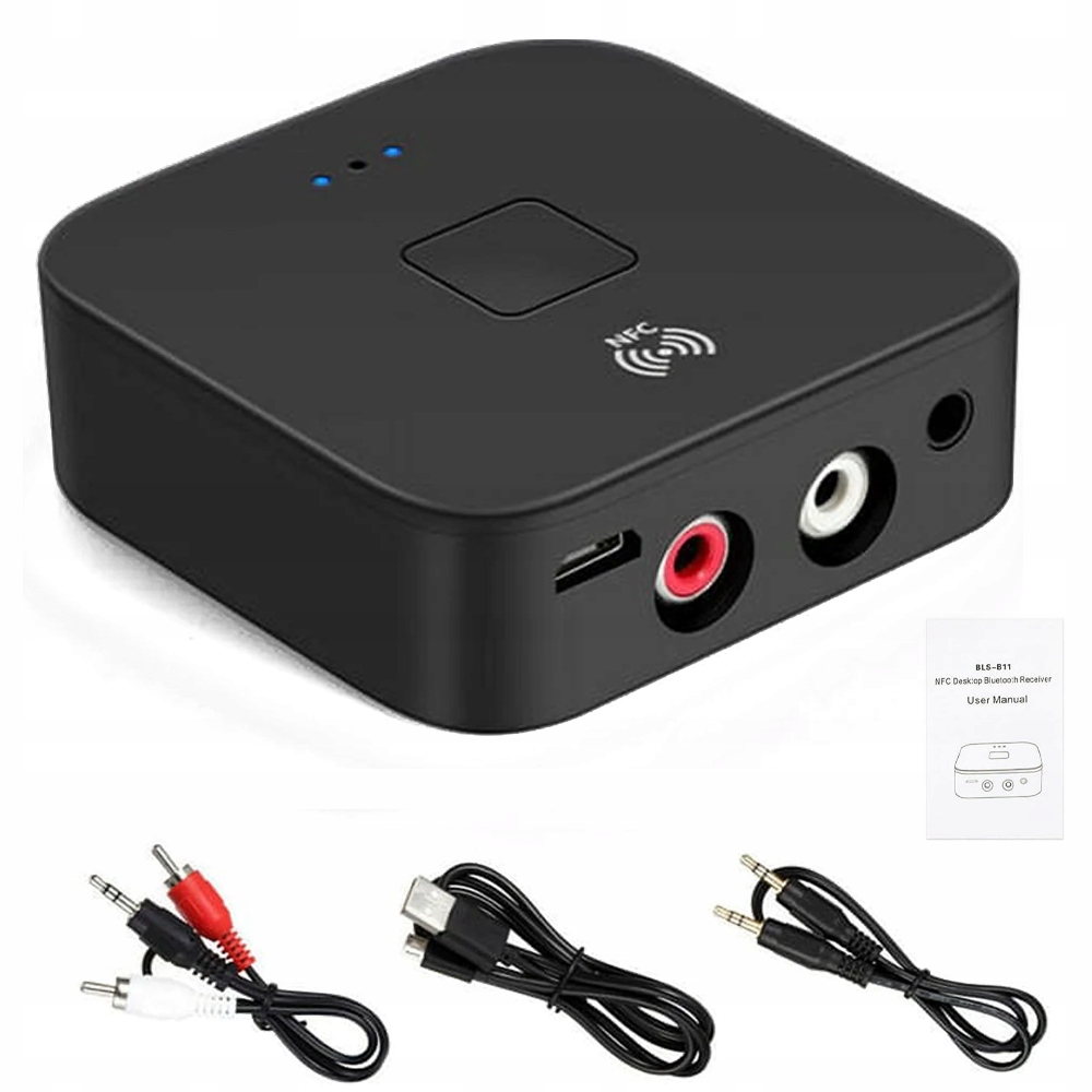 Adapter Bluetooth 5.0 NFC Cinch Mini Jack 3.5 mm APTX do systemów stereo