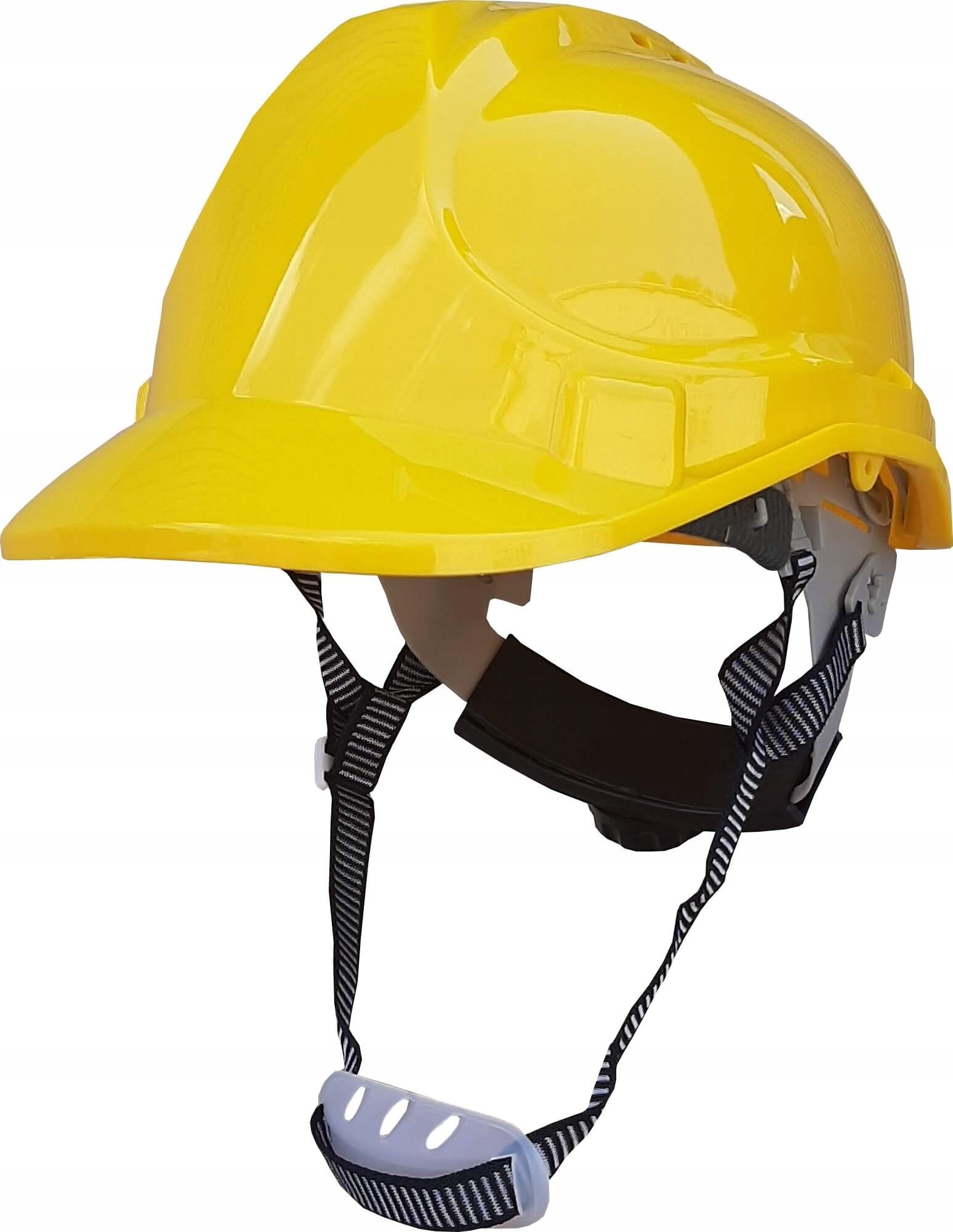 KASK OCHRONNY ROBOCZY HEŁM ŻÓŁTY Z PASKIEM BUDOWA