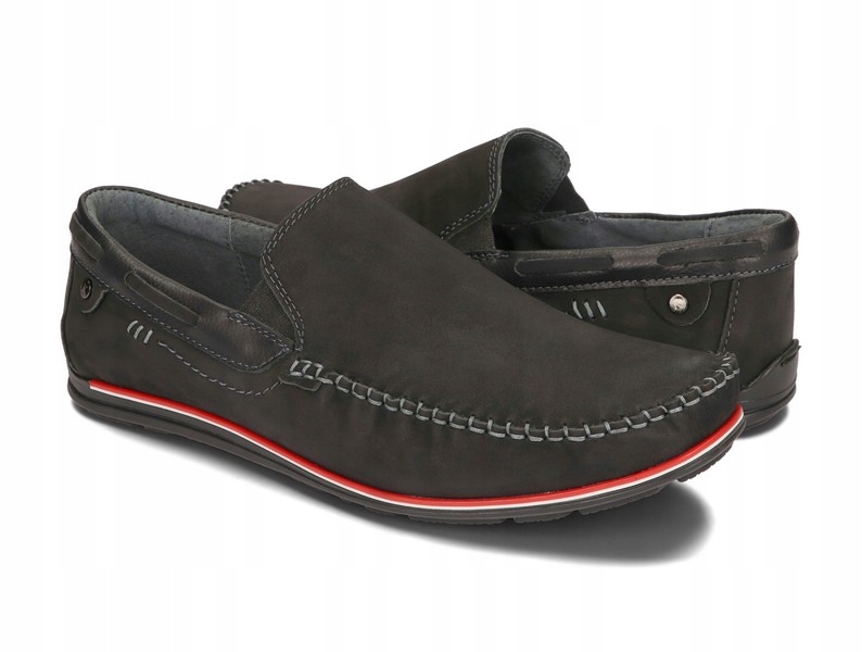 MOKASYNY BUTY MĘSKIE CASUAL SKÓRA K920 CZARNY 42 Model MOKASYNY