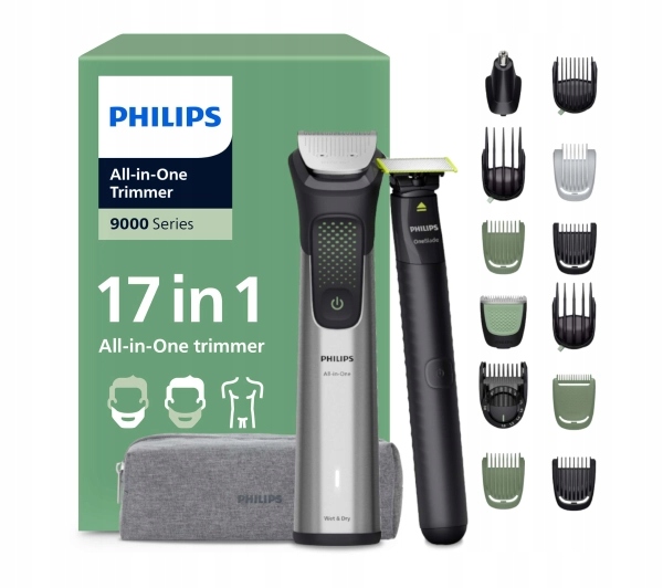 Trymer Philips Seria 9000 MG9535/15 12 nasadek 120min