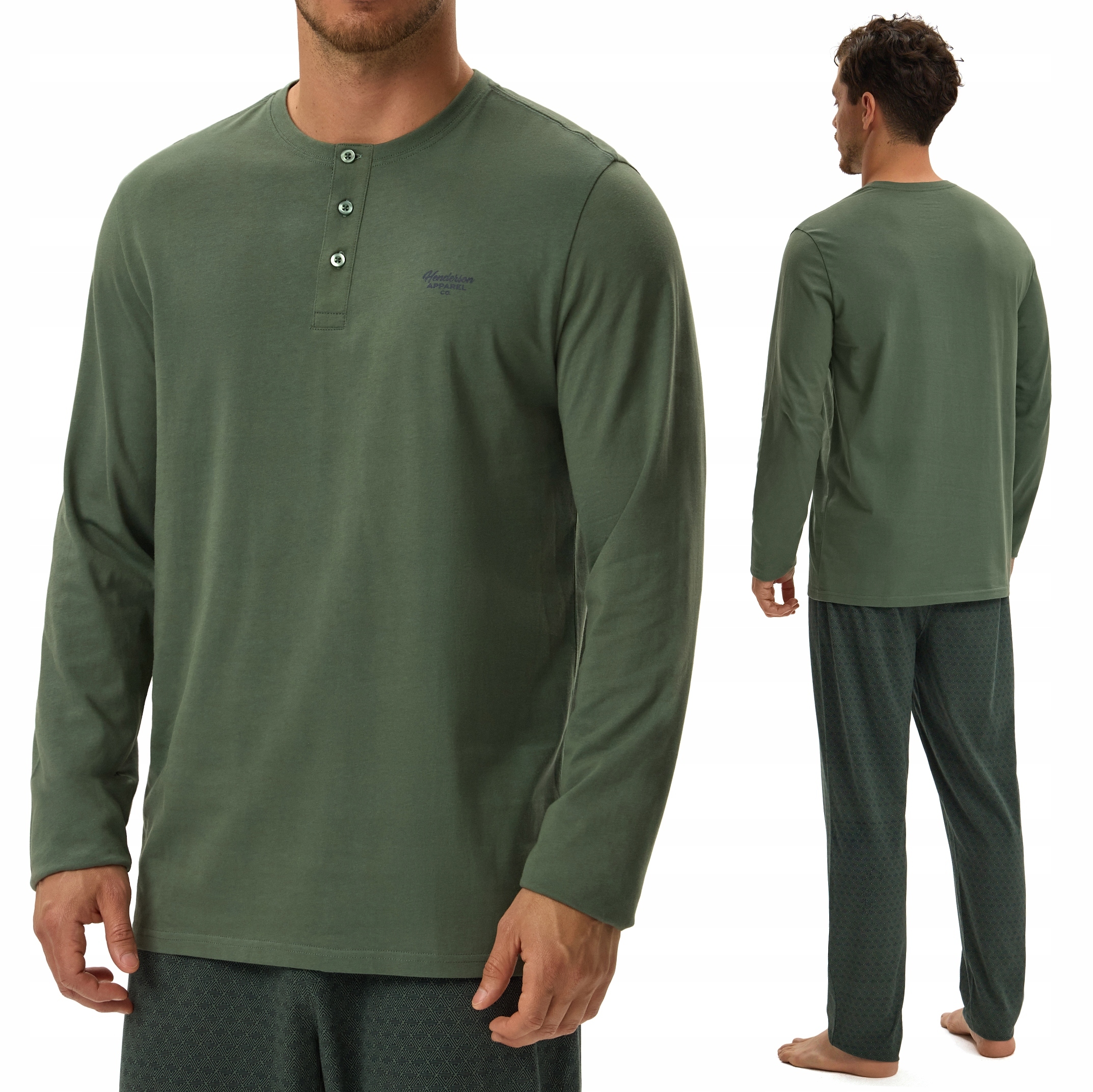 Pánské pyžamo 100% Bavlna s dlouhým rukávem Henderson Hale XL