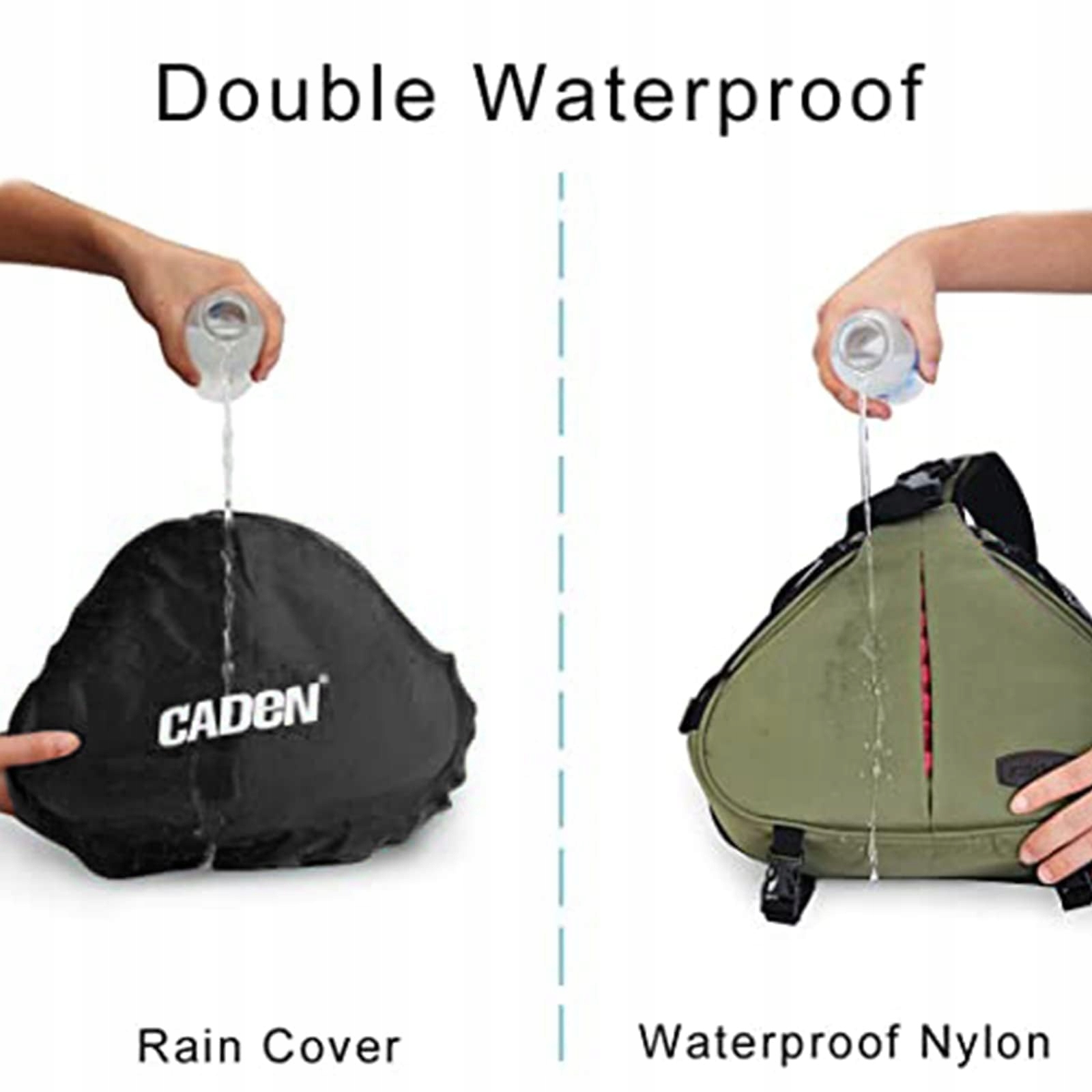 CADeN Torba Na Aparat Fotograficzny Do Canon Nikon Sony DSLR SLR Zielona — miniatura 5