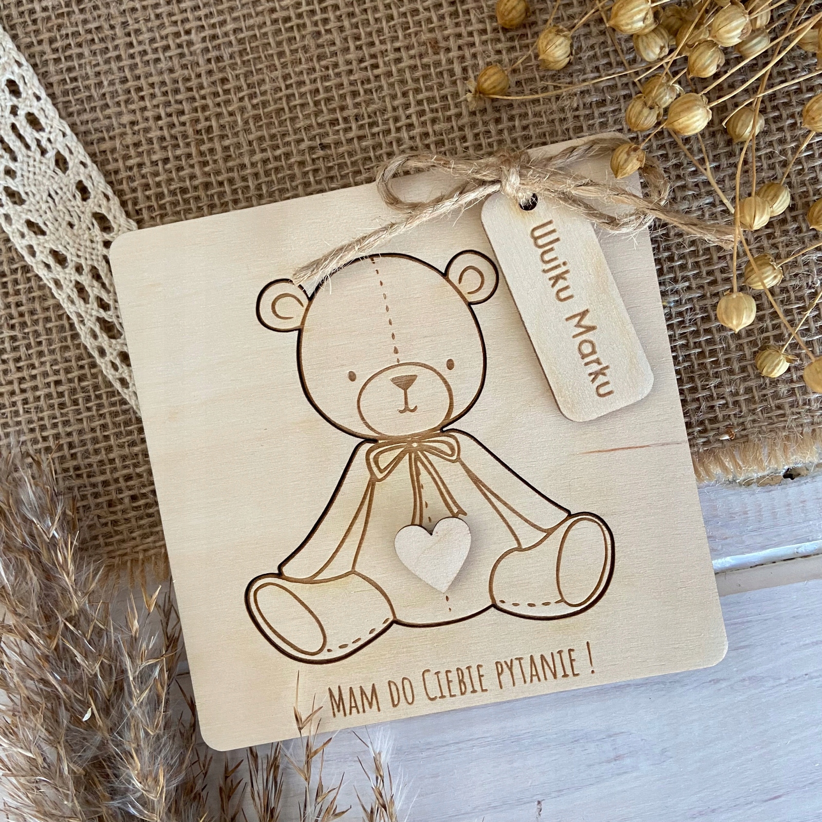 Wujku Czy zostaniesz moim Chrzestnym Zaproszenie dla Ojca Chrzestnego Kolor inny kolor