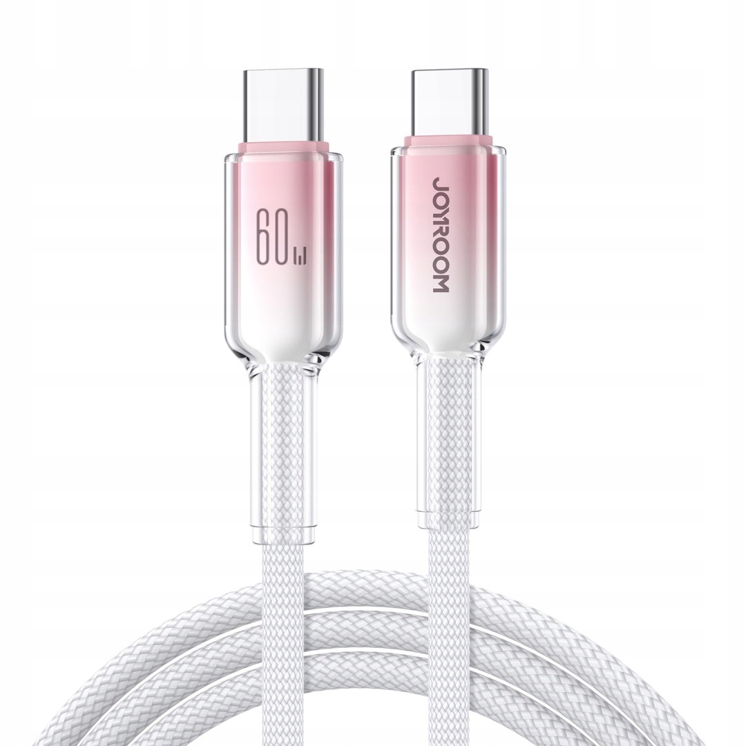 Kabel przewód Crystal-Clear Series 60W Usb-c Usb-c 1.2m biały Joyroom