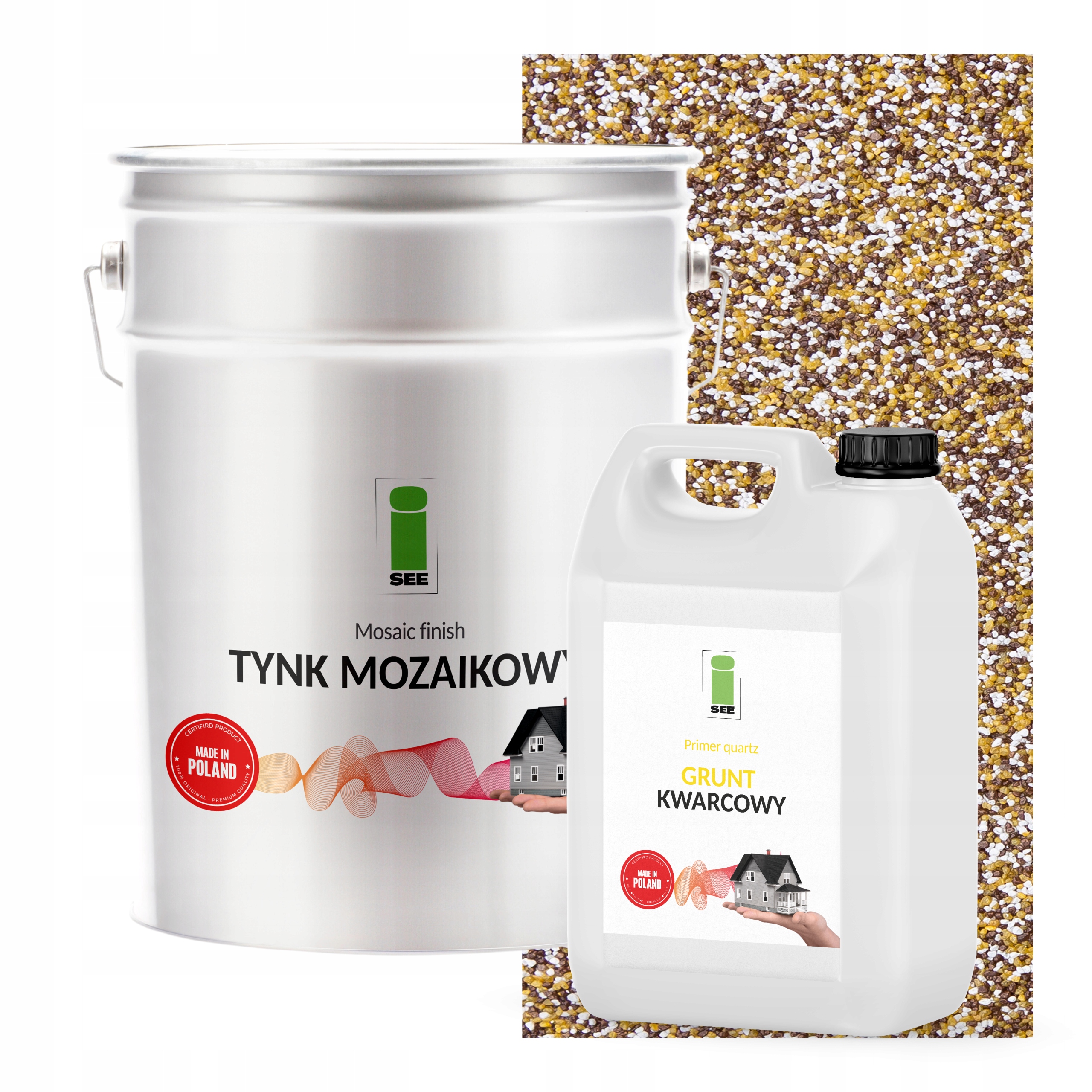 Mozaiková Omietka Hnedo-horčicová 25Kg Základný Náter Vo Farbe Sada Na 6,6 m