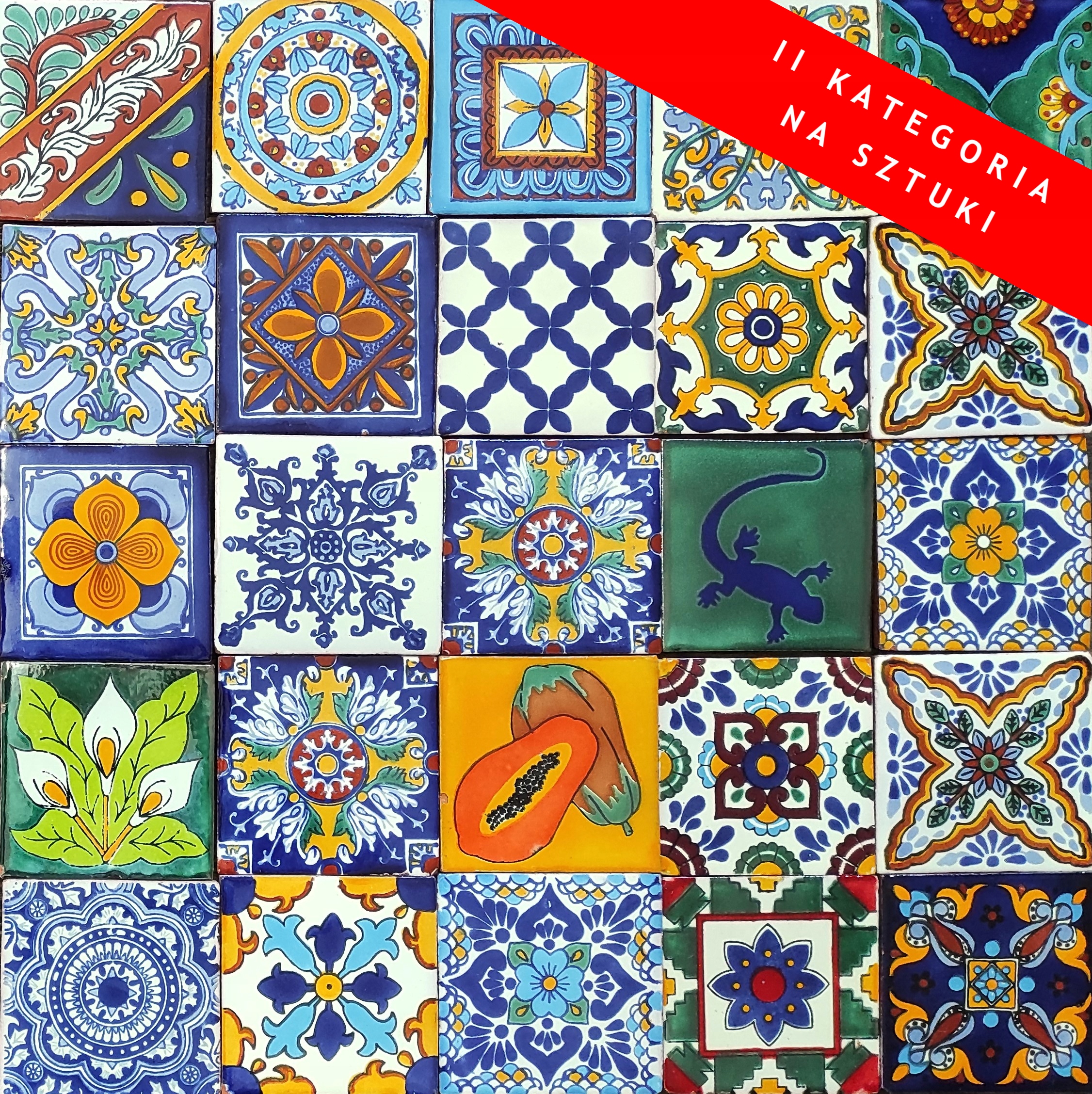 Meksykańskie Płytki Ścienne 10,5x10,5 II Kategoria Na sztuki Uszkodzone