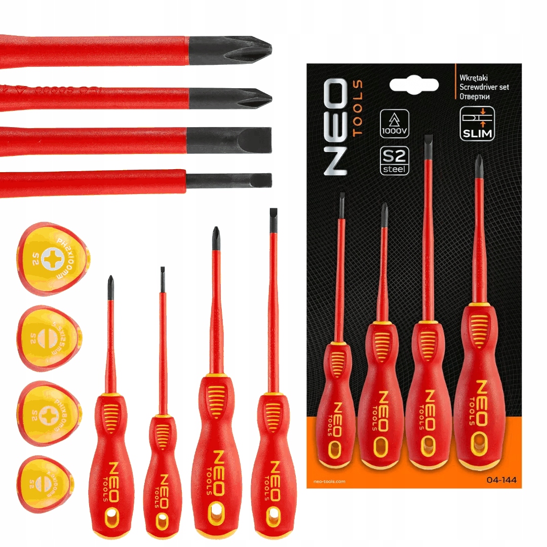 Zestaw Wkrętaków dla Elektryków 4szt Sl Ph Wkrętaki Izolowane 1000V Neo