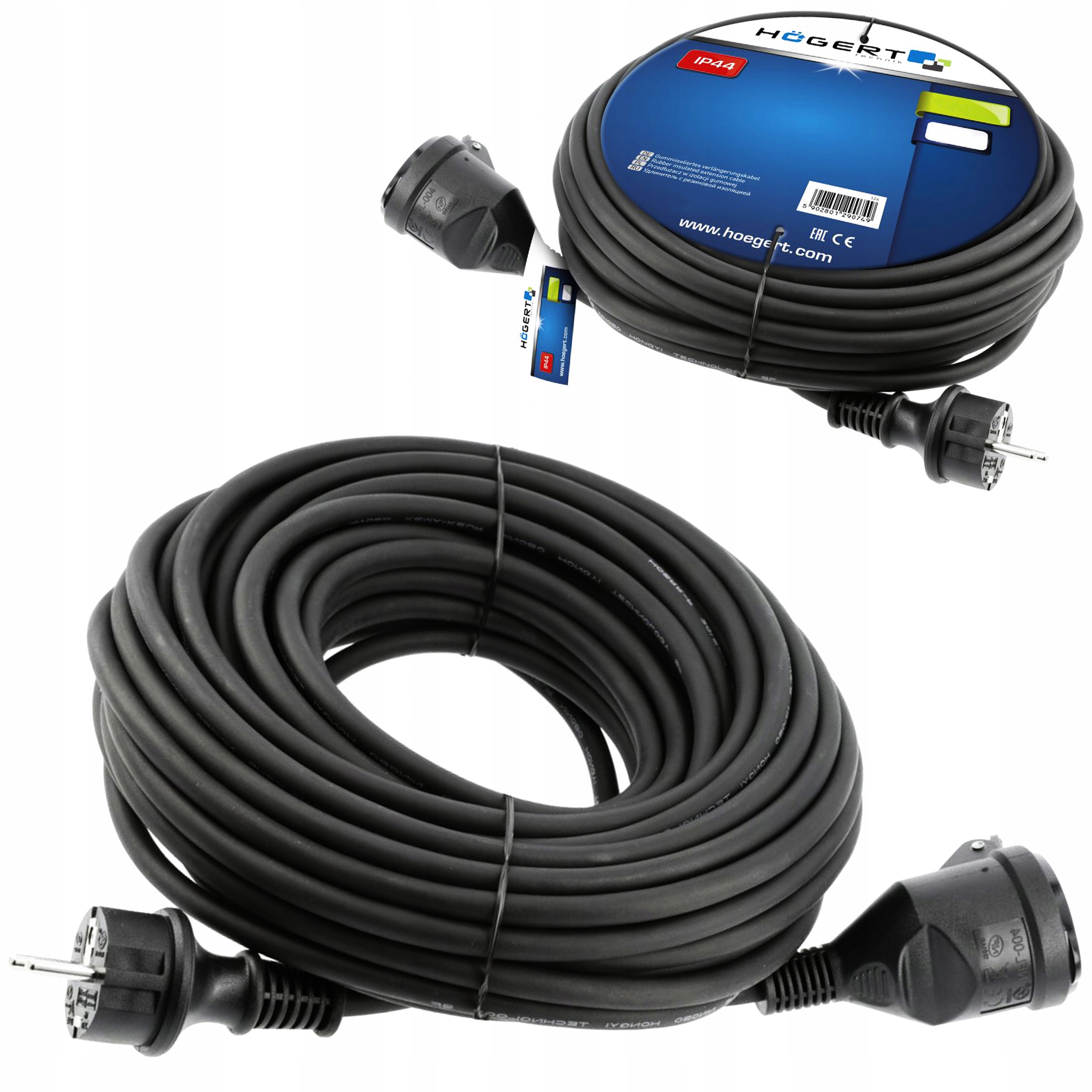 Predlžovací Kábel Gumová Izolácia 20 m 3×1,5 mm2 Hoegert