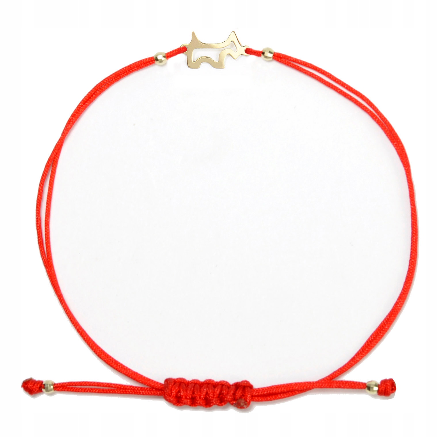 Zlatý náramek na šňůrce pejsek pes 585