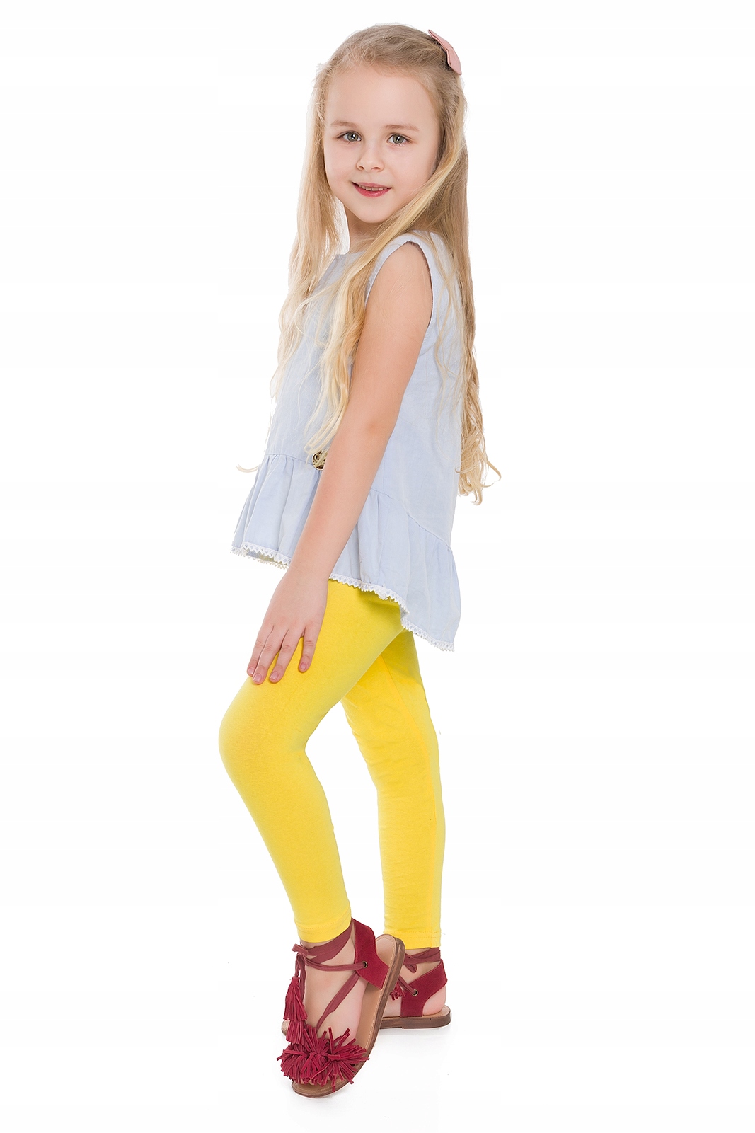 LEGGINSY DZIECIĘCE BAWEŁNIANE GETRY ŻÓŁTY 92