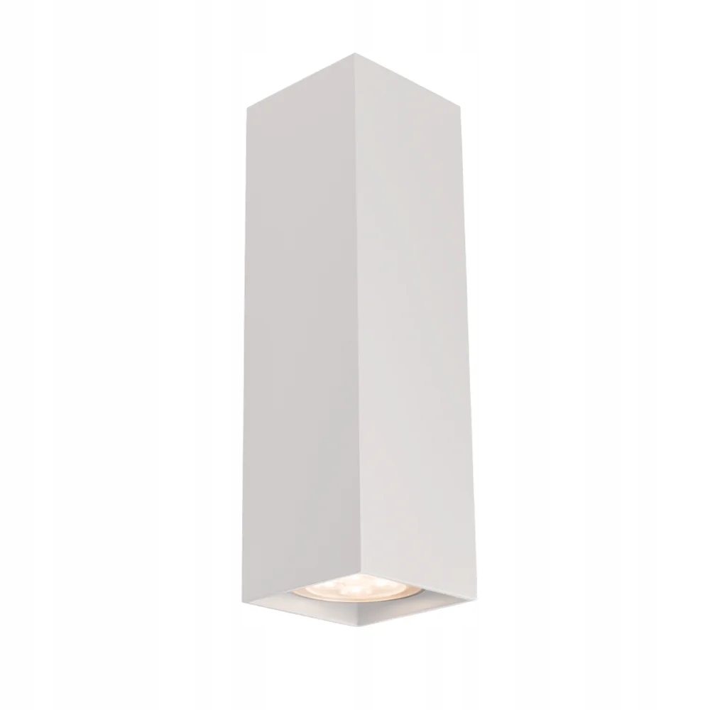 Nástenná lampa biela obdĺžniková tuba 20 cm hore dole do obývačky Shilo