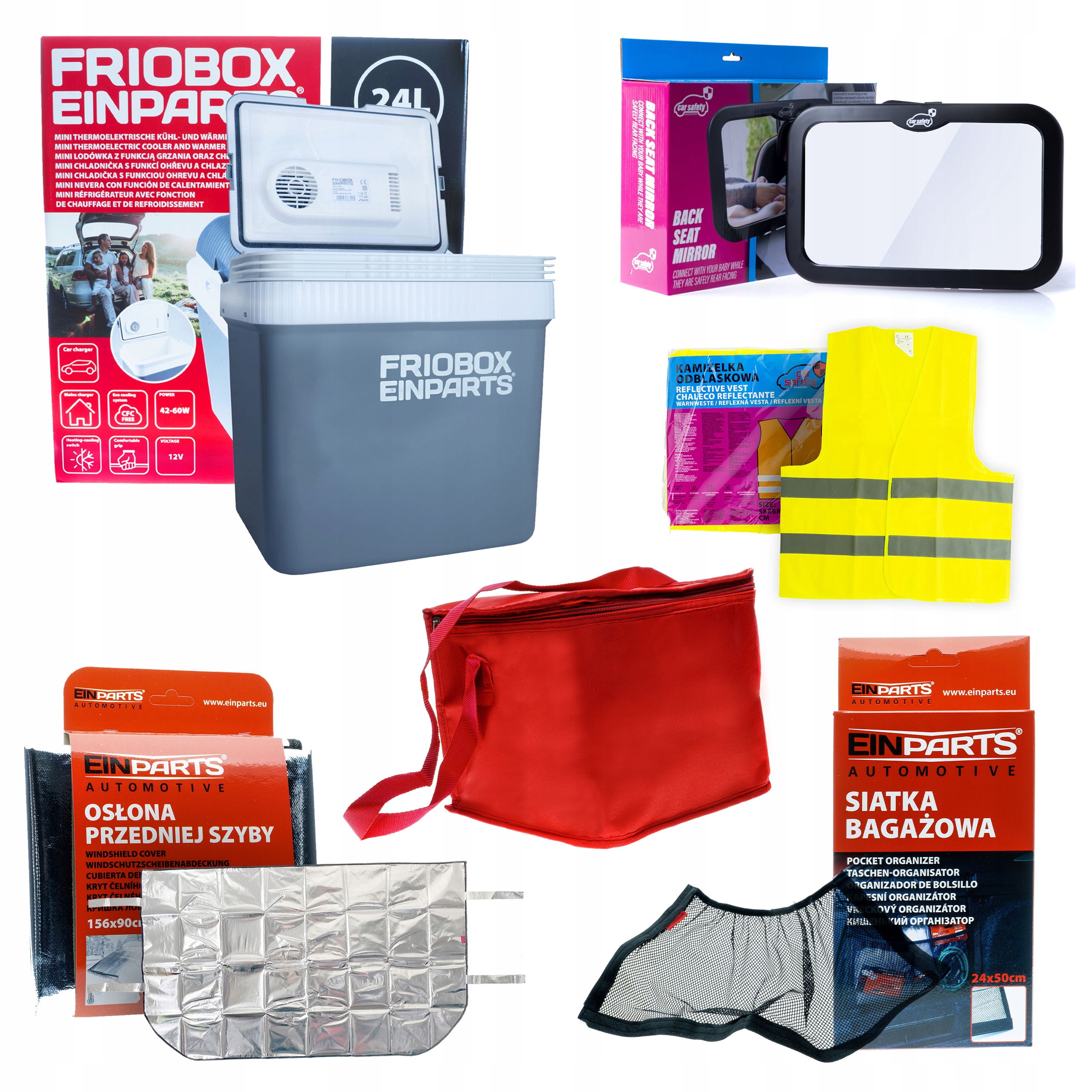 Velká Sada Lednice Do Auta Zrcátko Vesta Termotaška Akcesoria