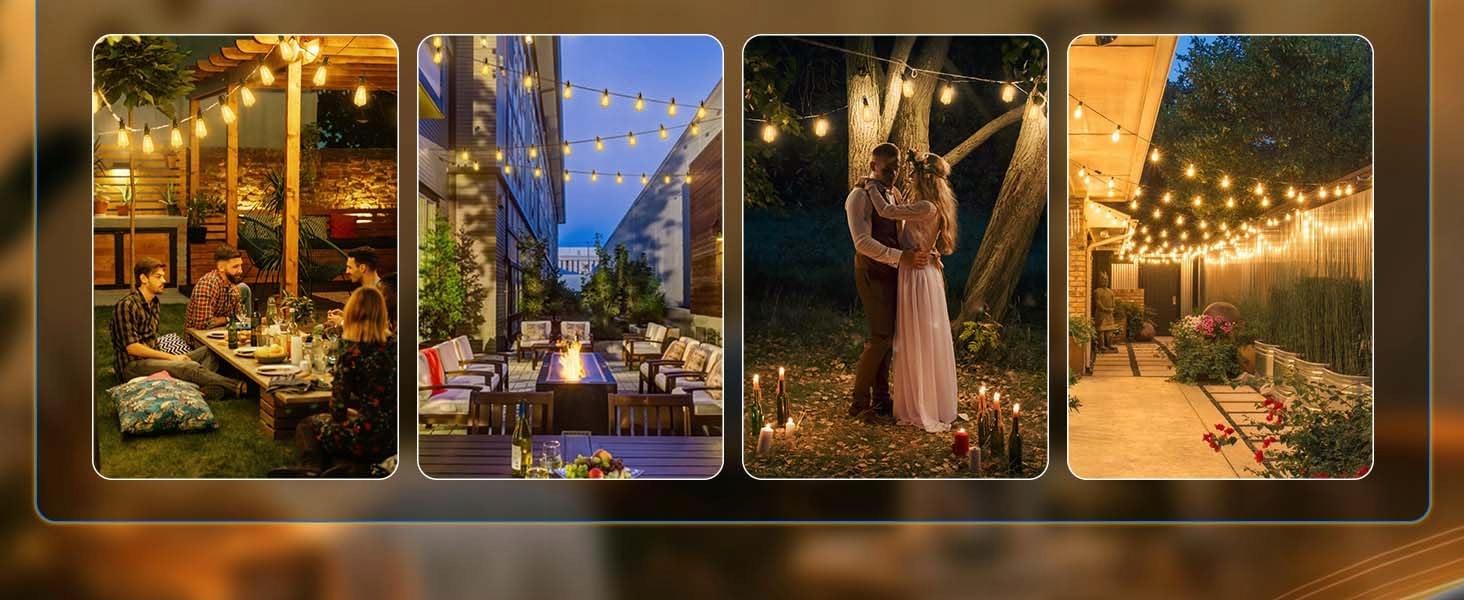 KAWAYA Łańcuch Świetlny LED 30M 52 ST38 IP65 Ogród Taras Wesele Party — miniatura 9