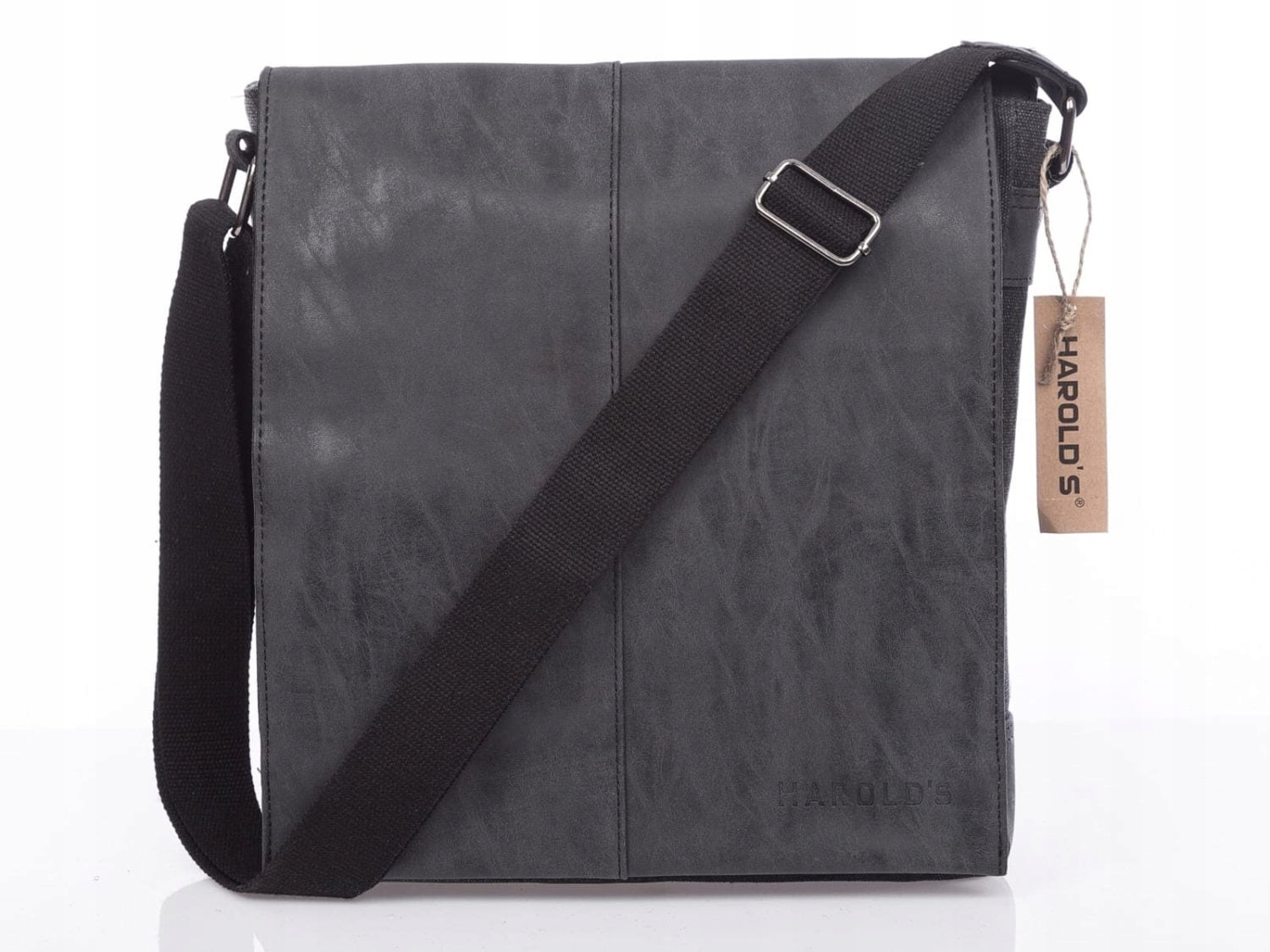 Pánská taška přes rameno do práce i do školy, velká vertikální A4, elegantní s klopou