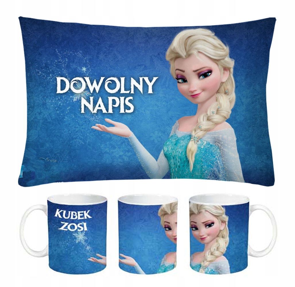 ZESTAW KUBEK I PODUSZKA KRAINA LODU FROZEN PREZENT
