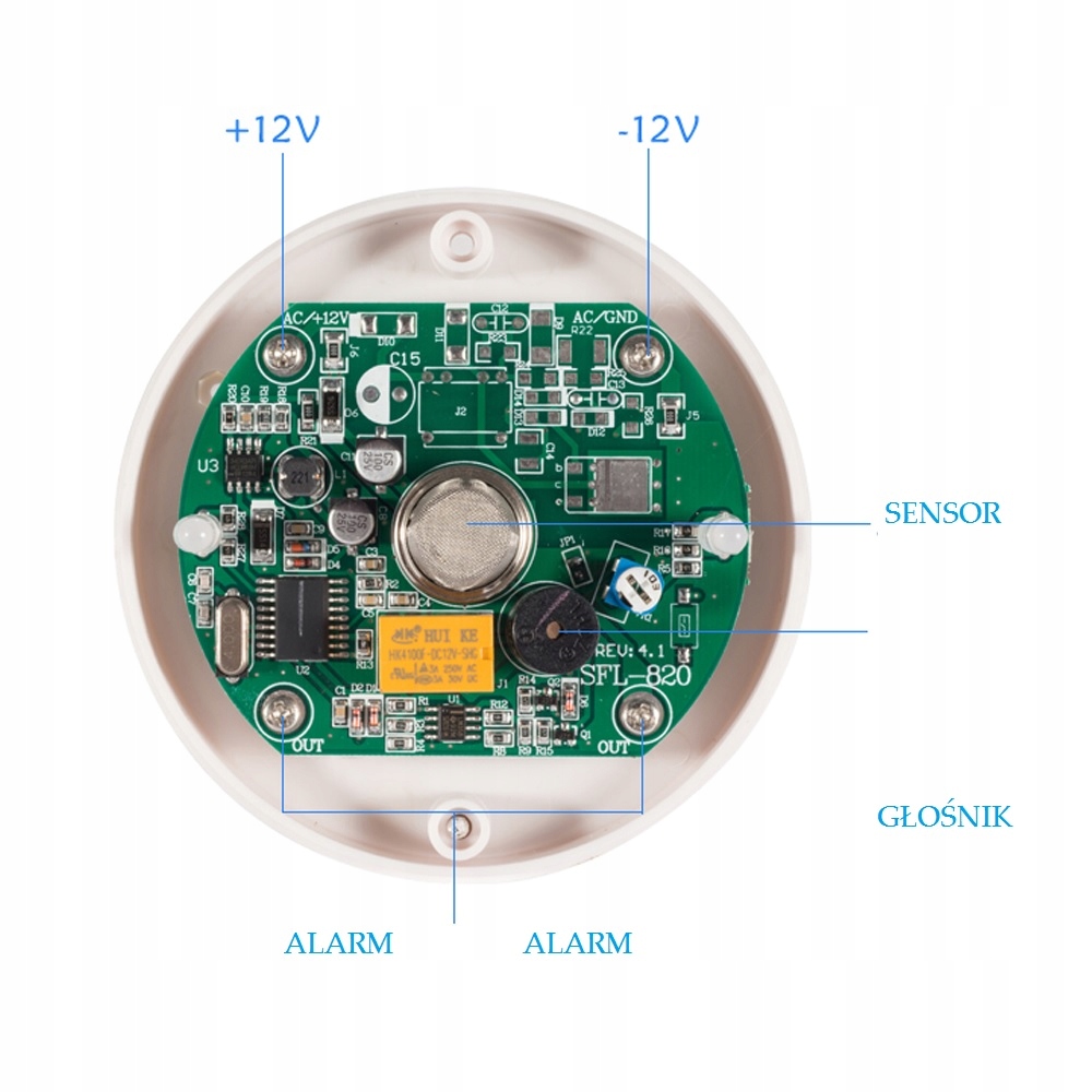 CZUJKA PRZEWODOWA GAZU DETEKTOR GAZU DO ALARM GSM Kod producenta CZUJKA GAZU SAMODZIELNA DETEKTOR ALARM
