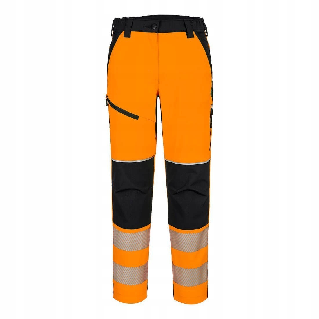 Dámské elastické výstražné kalhoty PW3 Oranžová/Černá vel. XL