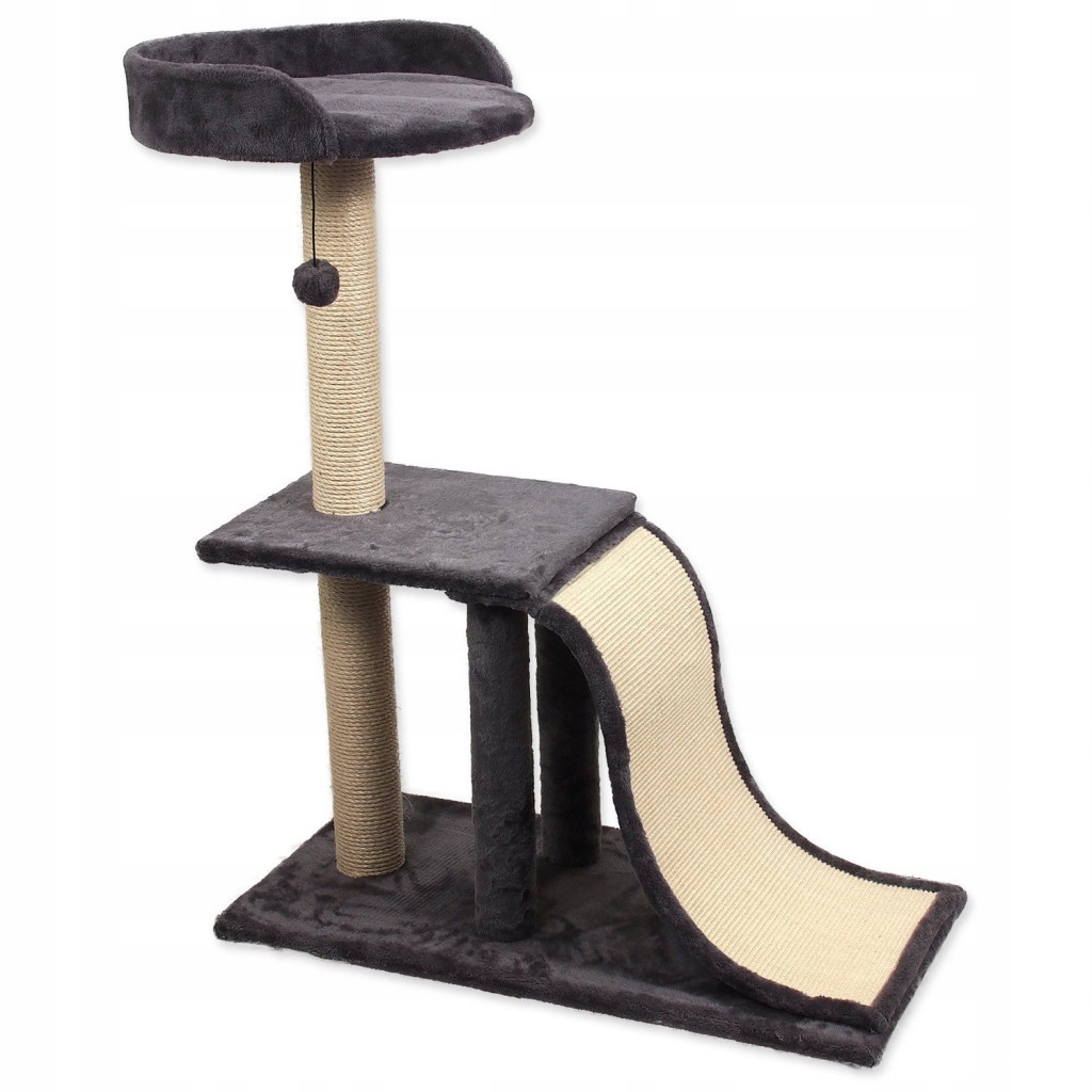 Levně Odpočívadlo Magic Cat Diana s hračkou šedé 80x45x103cm