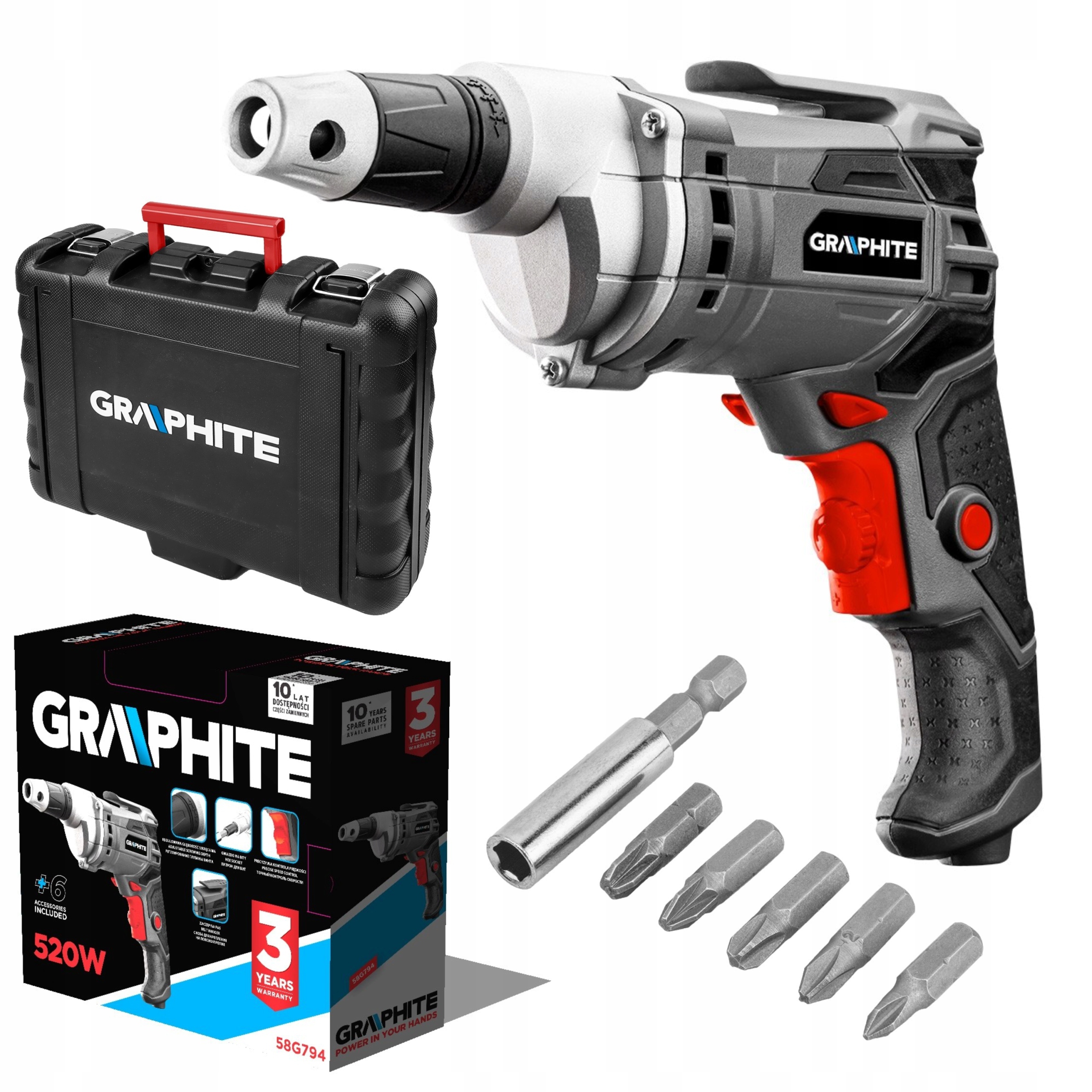 

Wiertarko-wkrętarka Sieciowa 520W 58G794 Graphite