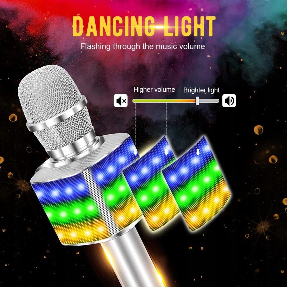 BONAOK bezprzewodowy mikrofon do karaoke Bluetooth ze światłami LED Model brak