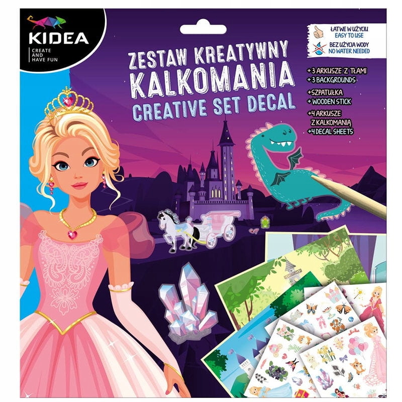 

Kidea Zestaw kreatywny Kalkomania Księżniczki