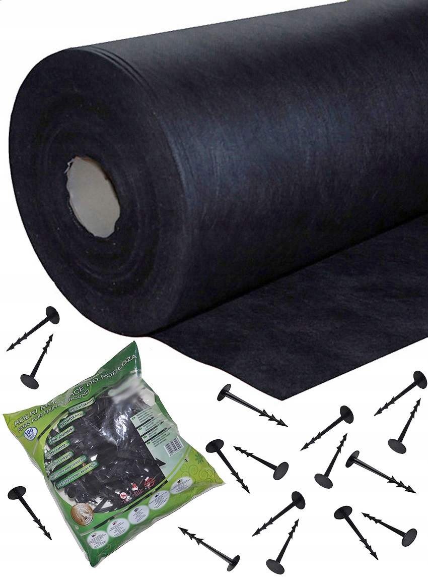 Agrowłóknina Agrotkanina 160cm 50m szpilki Gruba Mocna Antychwastowa 100g