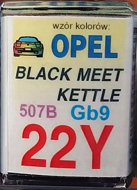Zaprawka Lakiernicza Opel 22Y black meet kettle