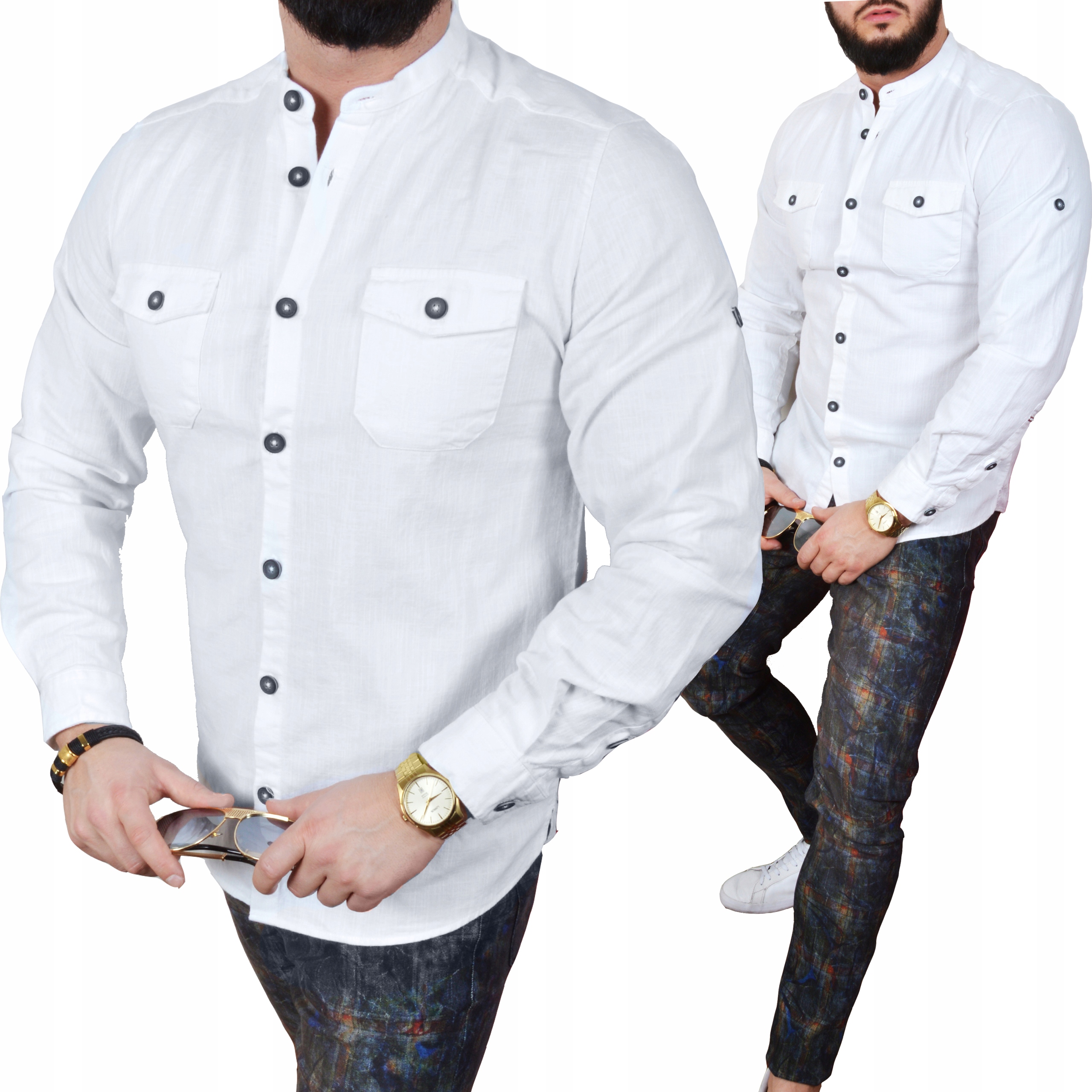 Pánská košile Mondo Lněná Tlustá Len Stojánek