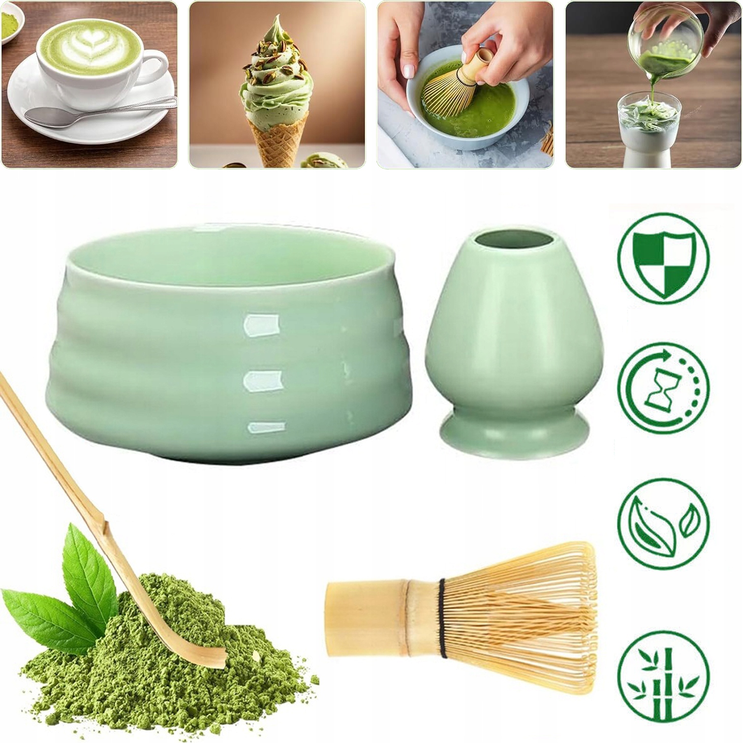 Set Čaj Matcha Japonská Ruční Práce Matchy Bambusová Metla Chasen