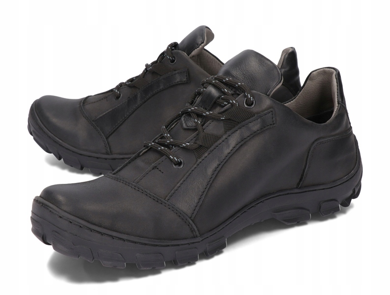 BUTY MĘSKIE POLSKIE SKÓRA CASUAL 223 CZARNY 43 Rozmiar 43