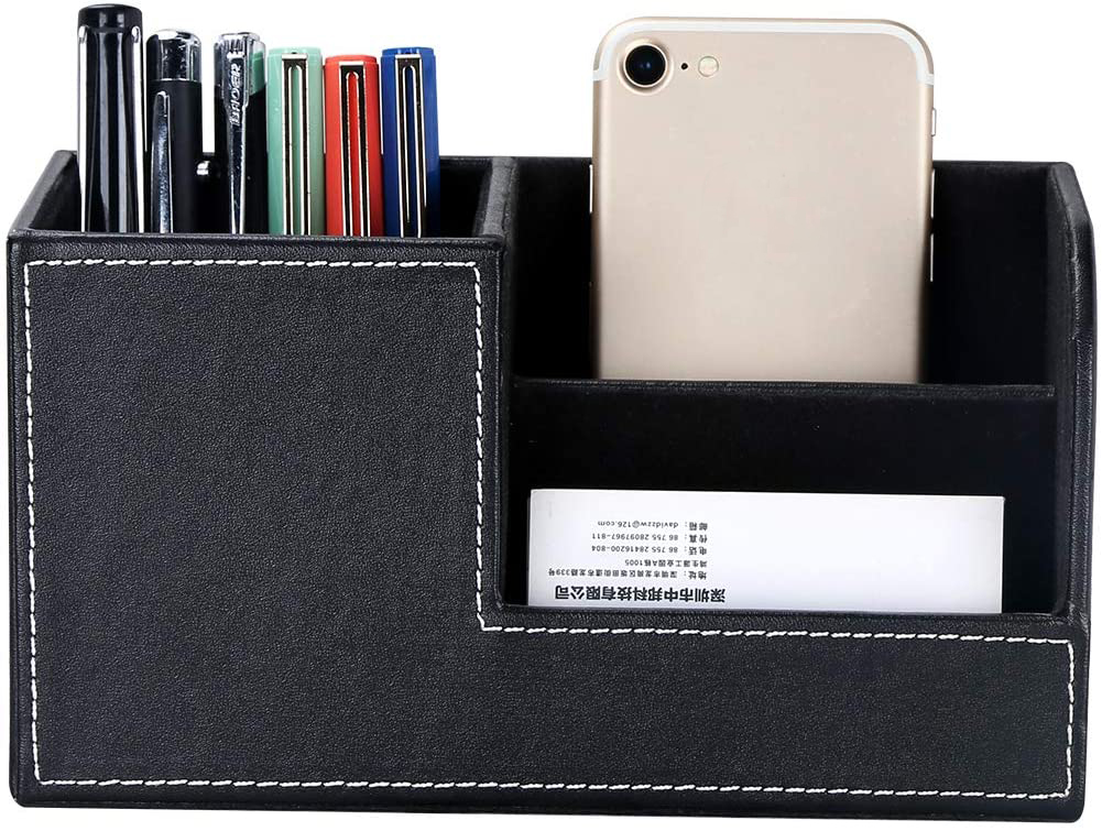 Skórzany organizer na biurko, przybornik na długopisy, telefon, pilot Kod producenta 4556976