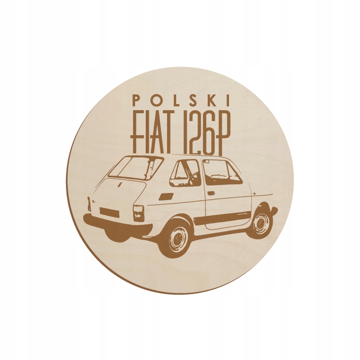 

Drewniana podkładka pod kubek Polski Fiat 126p