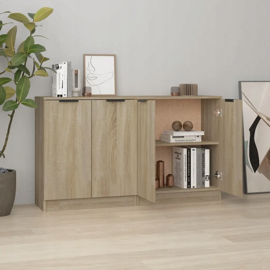 Příborníky 2 ks dub sonoma 60 x 30 x 70 cm kompozitní dřevo Hnědá 3115774