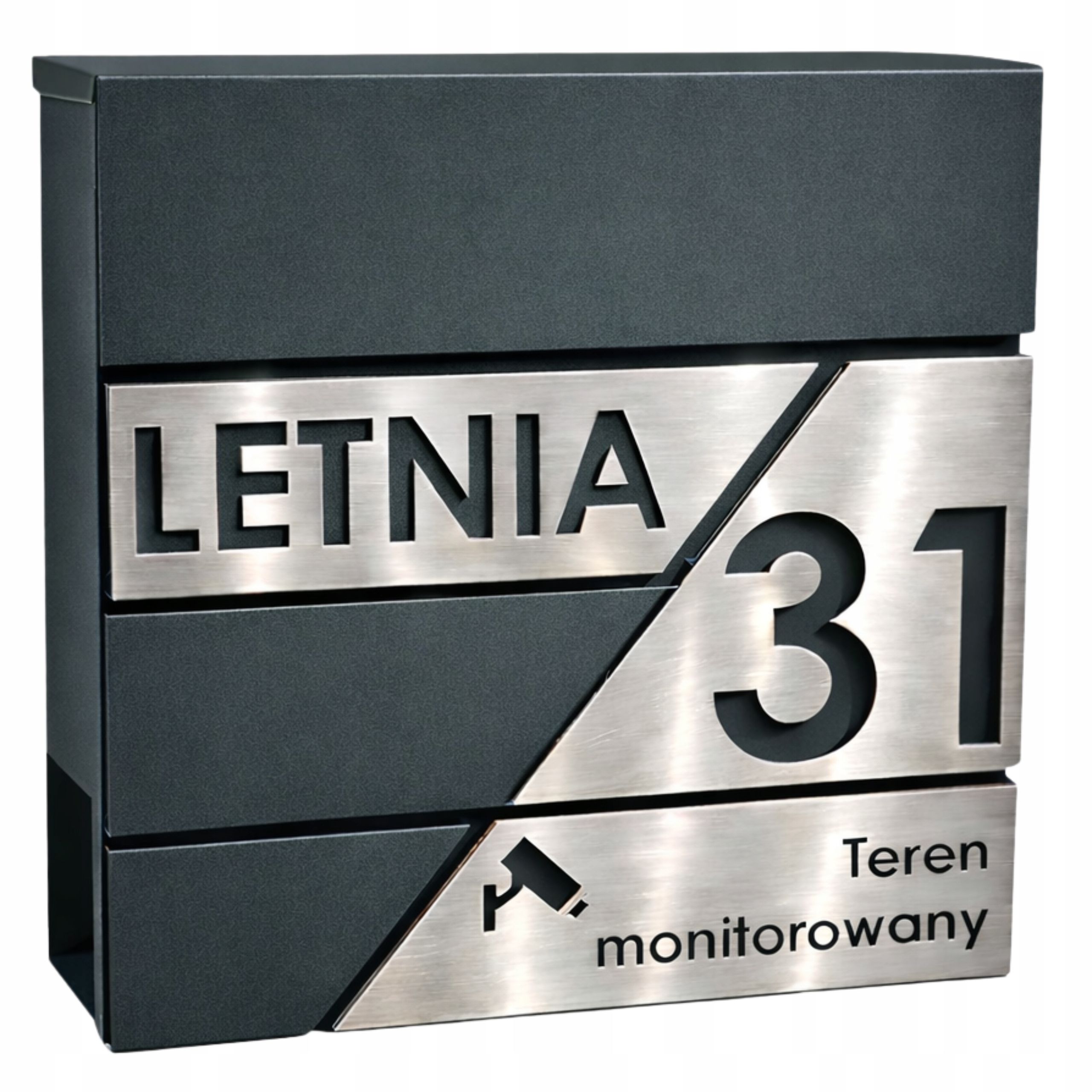 Velká Poštovní Schránka S Adresou, Číslo Domu (tabl nerezová ocel Laser),