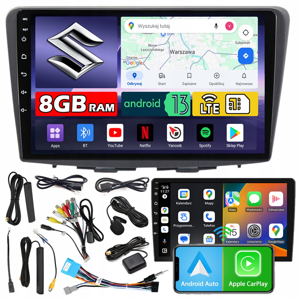 Autorádio Ncs ZQ9 Suzuki Baleno 2016-2019 Android Navigace 8GB Lte