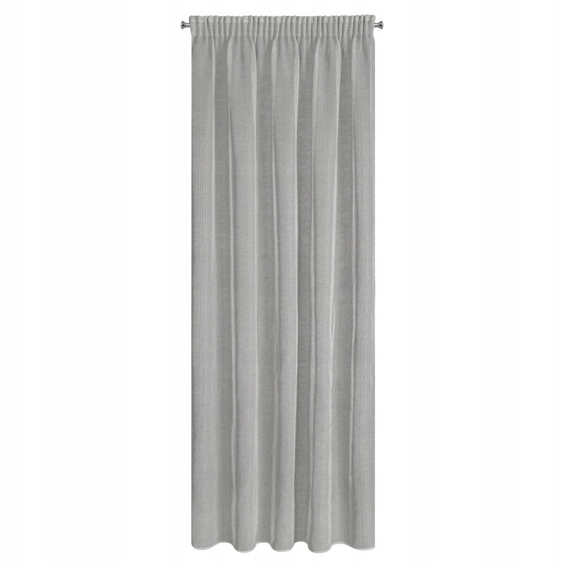 Záclona 140x300 Kim stříbrná, připravená na lehké pásce