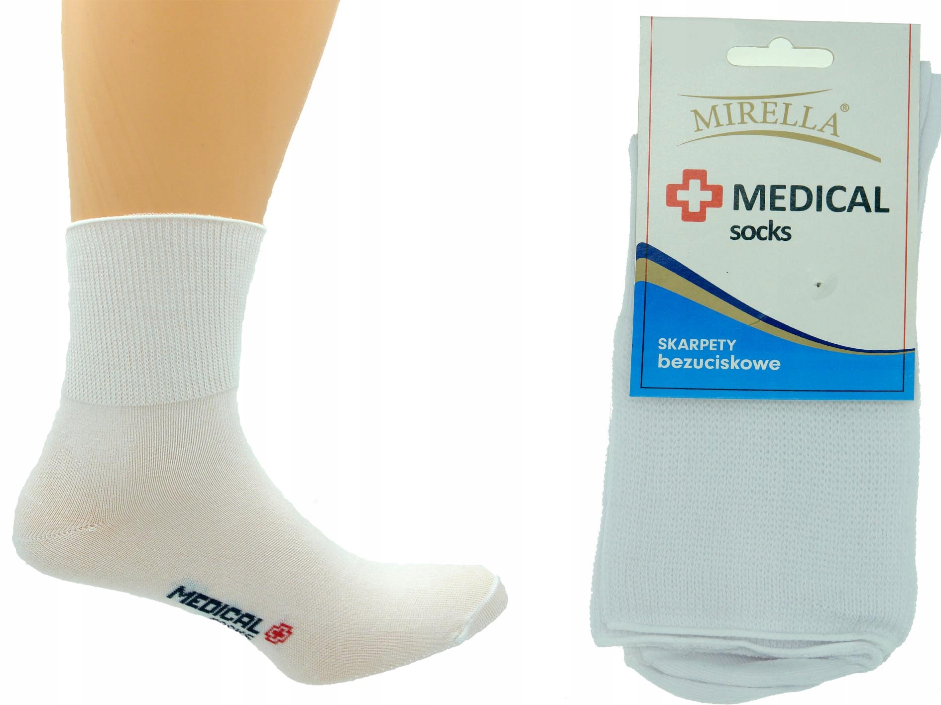 

Skarpety męskie bezuciskowe Medical 41-43 Biały