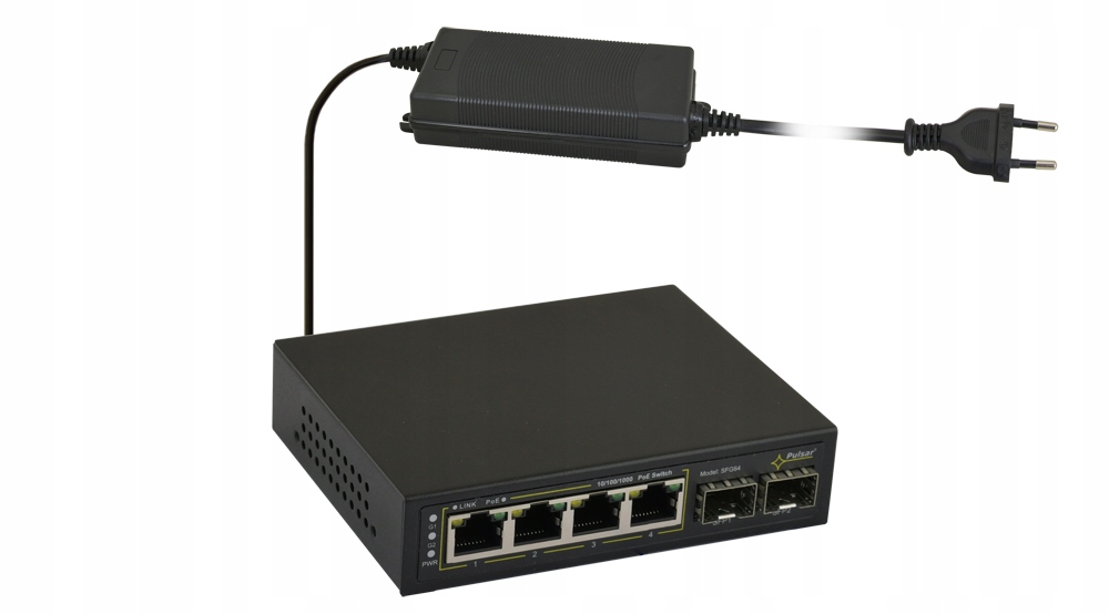 Switch PoE Pulsar SFG64 6-portový 4 Ip kamery