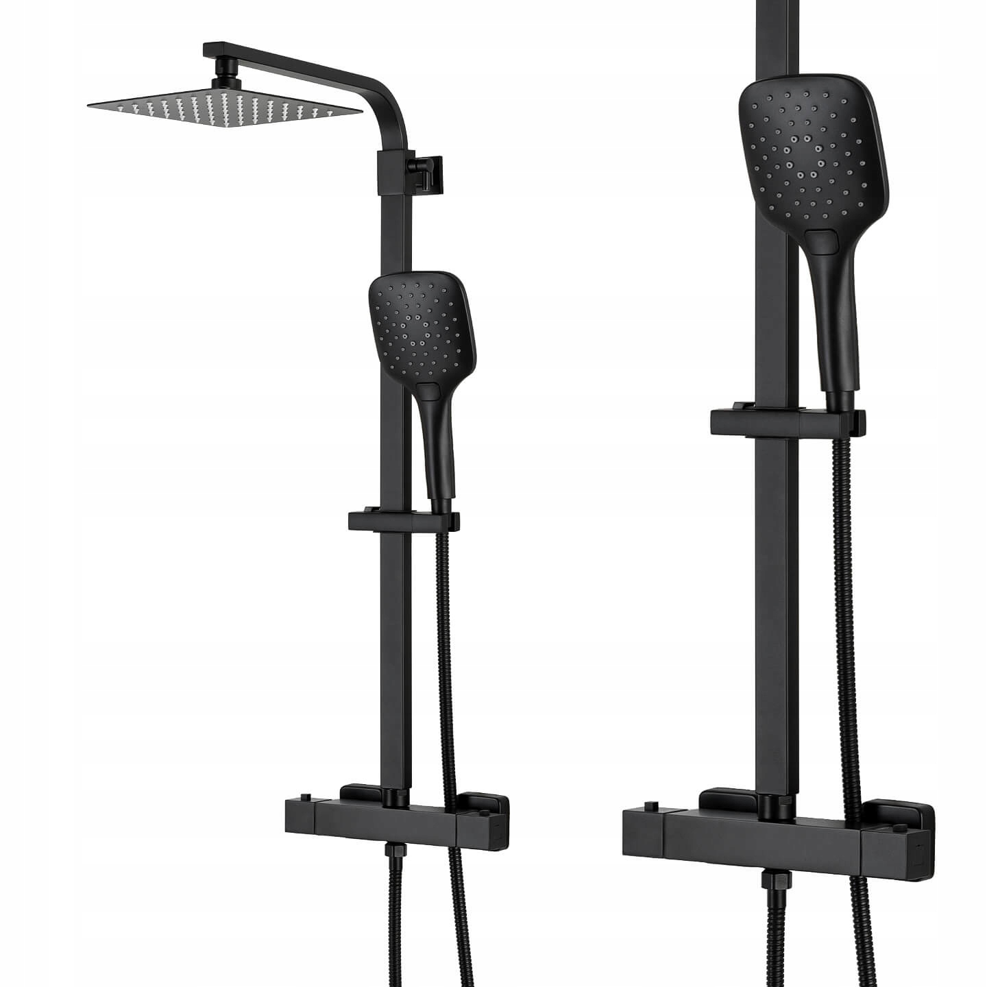 Čierna Sprchová Zostava S Batériou, Stenový Sprchový Set