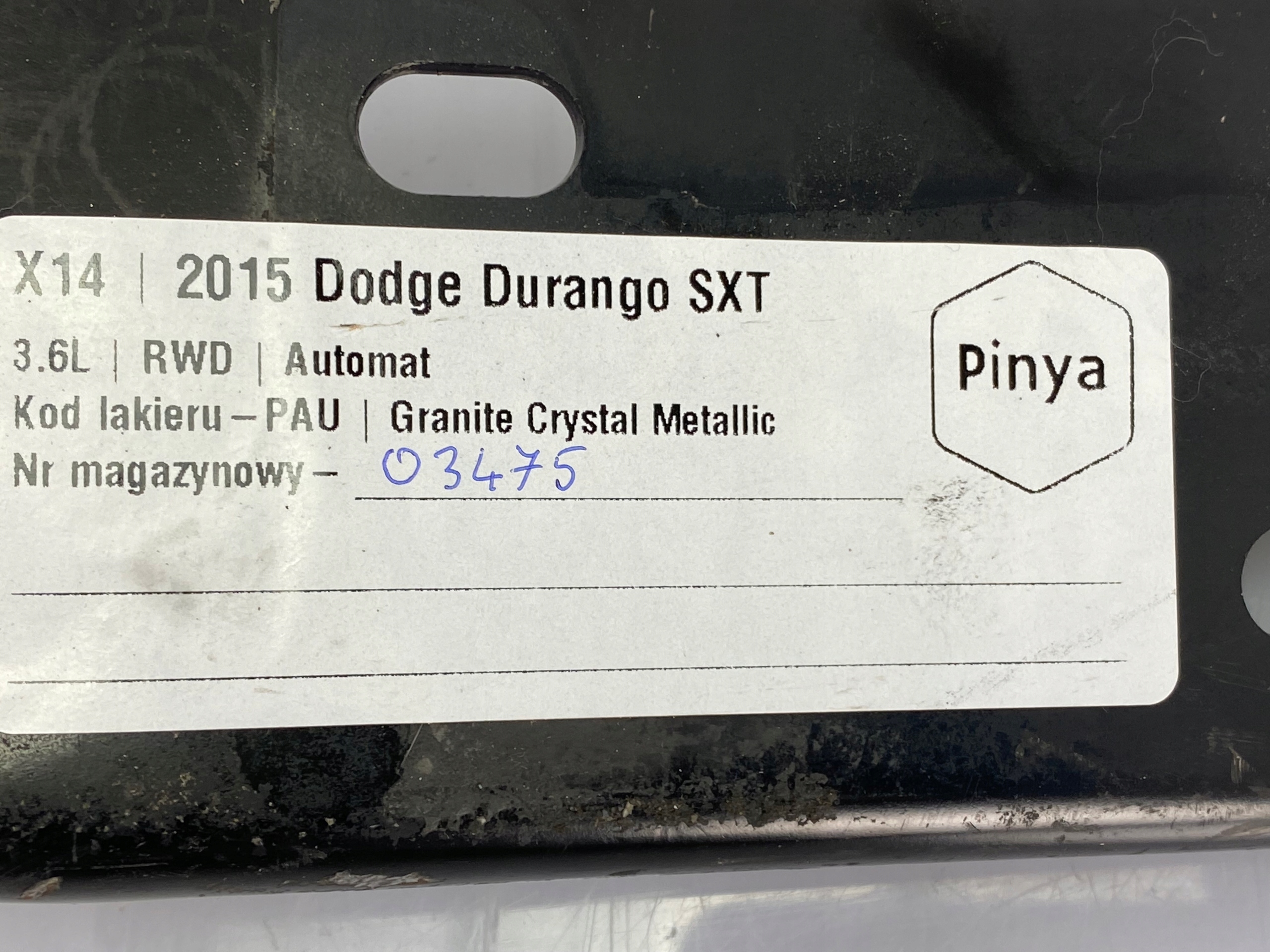 Support Support plaque de l’échappement Dodge Durango 3.6L 2014+ USA